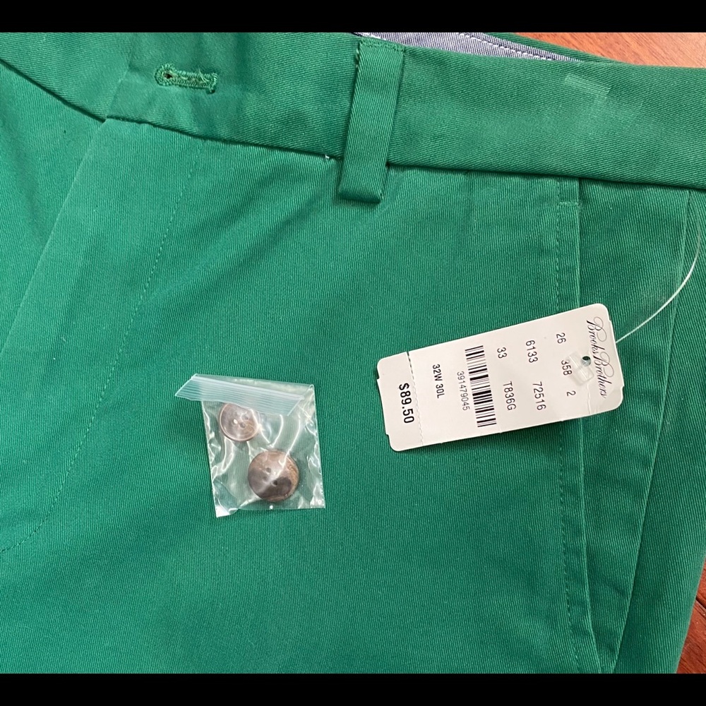 Brooks Brothers Men’s NWT green 32/30